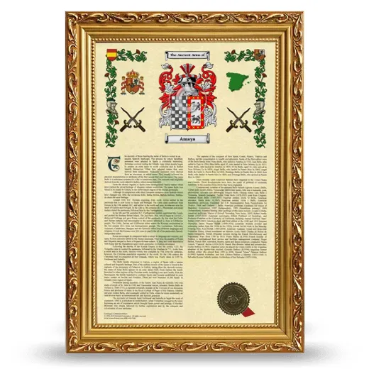 Amaya Armorial History Framed - Gold
