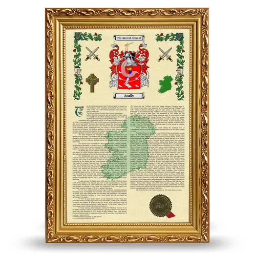 Anally Armorial History Framed - Gold