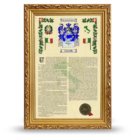 Antonellis Armorial History Framed - Gold