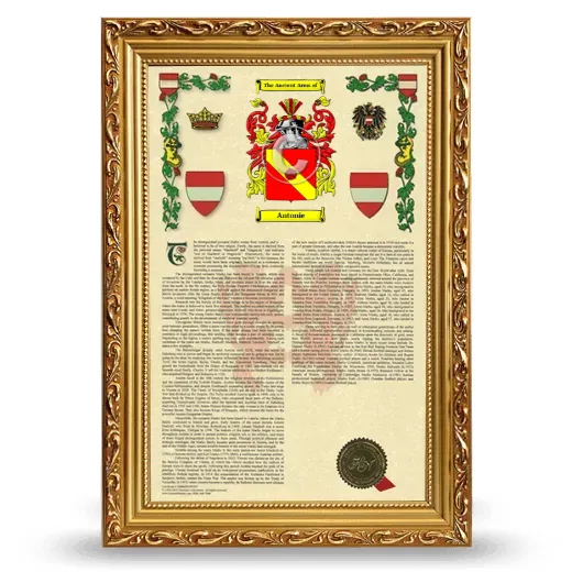 Antonie Armorial History Framed - Gold