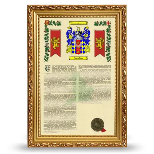 Antrobus Armorial History Framed - Gold
