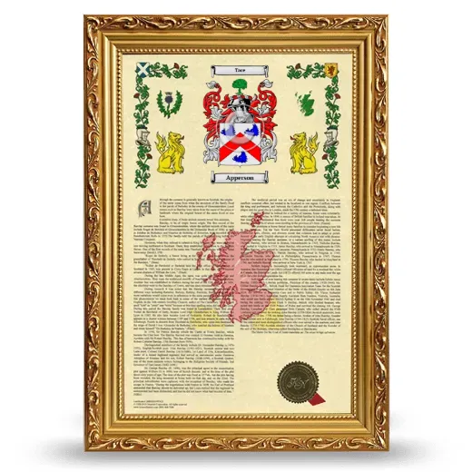 Apperson Armorial History Framed - Gold