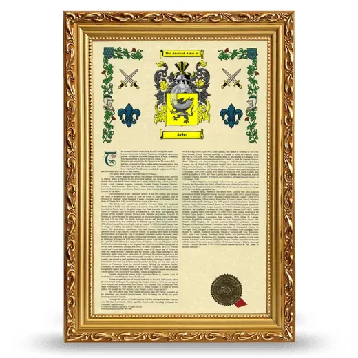 Arbo Armorial History Framed - Gold