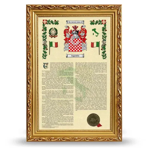 Argentin Armorial History Framed - Gold