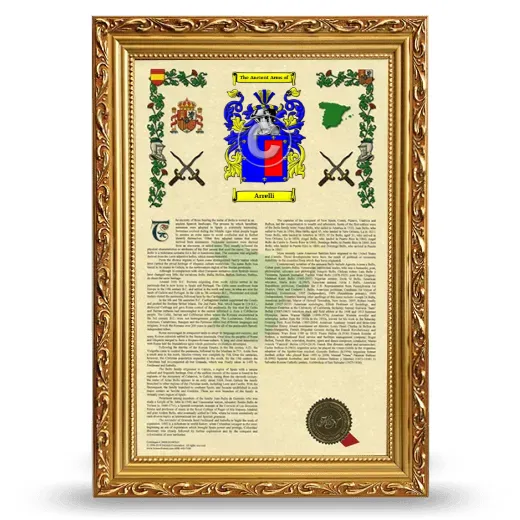 Arrelli Armorial History Framed - Gold