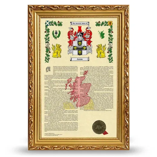Arrow Armorial History Framed - Gold