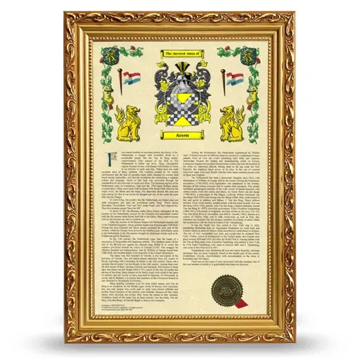 Arsen Armorial History Framed - Gold