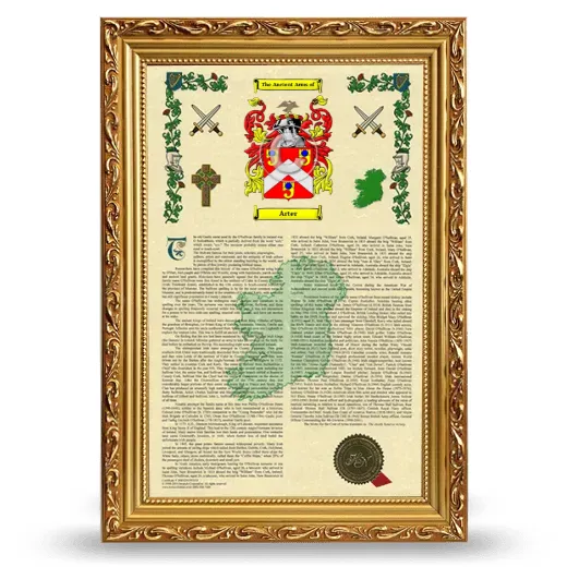 Arter Armorial History Framed - Gold