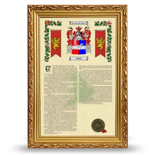 Asmal Armorial History Framed - Gold