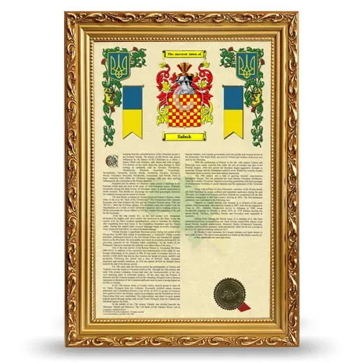 Babuk Armorial History Framed - Gold