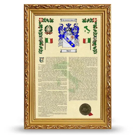 Bacci Armorial History Framed - Gold