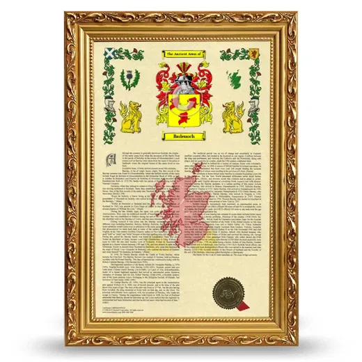 Badenoch Armorial History Framed - Gold