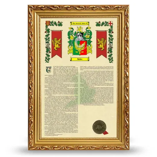 Bales Armorial History Framed - Gold