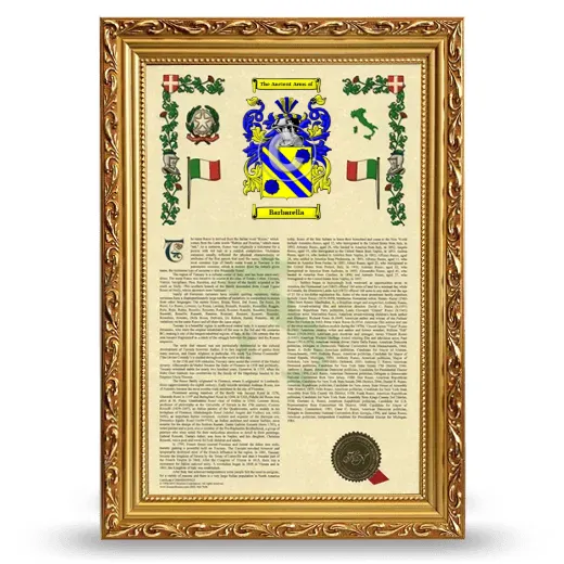 Barbarella Armorial History Framed - Gold
