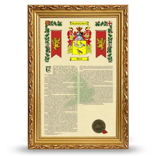 Barca Armorial History Framed - Gold