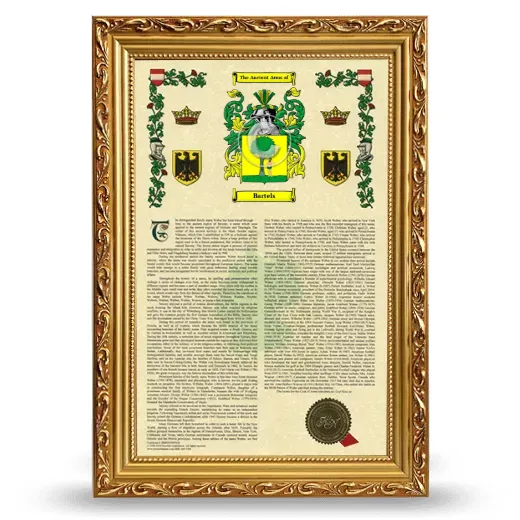 Bartels Armorial History Framed - Gold