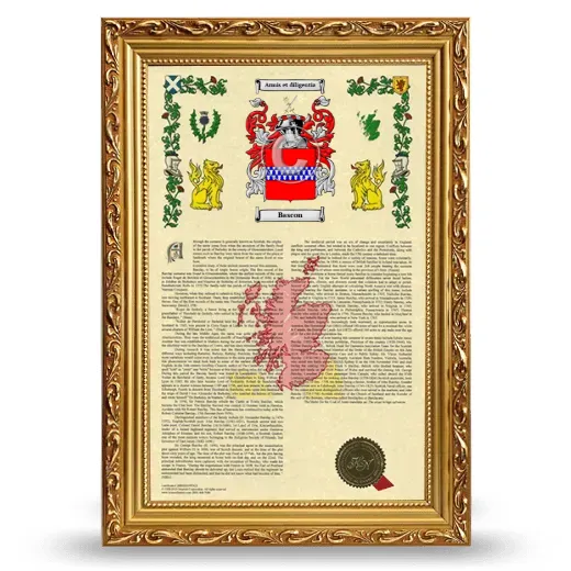 Bascon Armorial History Framed - Gold