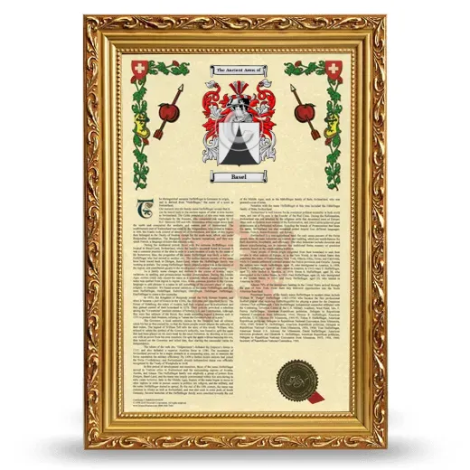 Basel Armorial History Framed - Gold