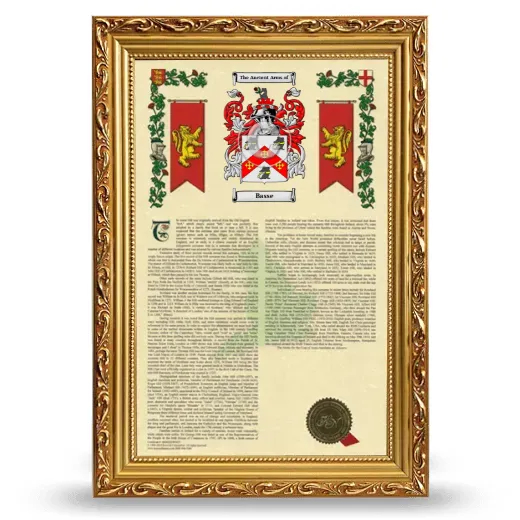 Basse Armorial History Framed - Gold