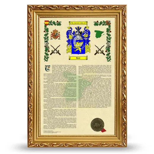 Bast Armorial History Framed - Gold