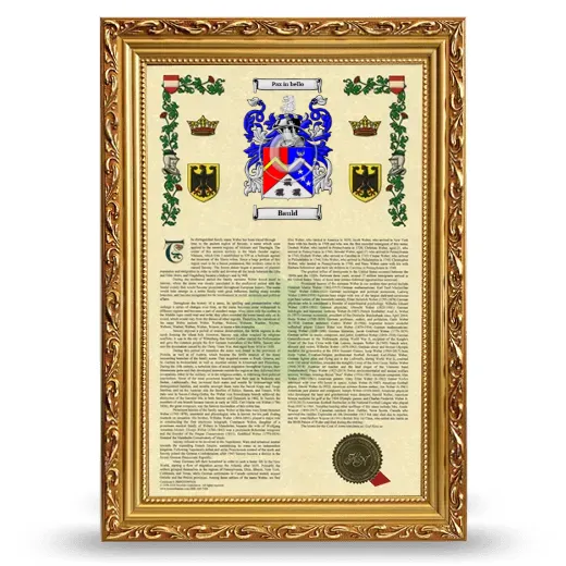 Bauld Armorial History Framed - Gold
