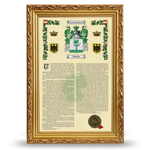 Bavaria Armorial History Framed - Gold