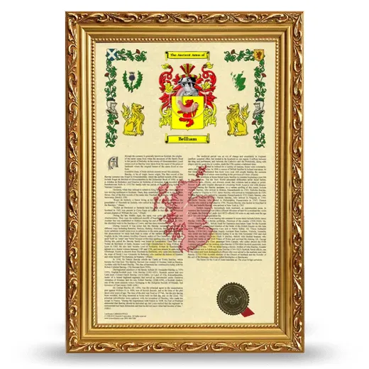 Bellham Armorial History Framed - Gold