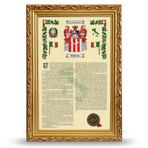 Bellocchio Armorial History Framed - Gold