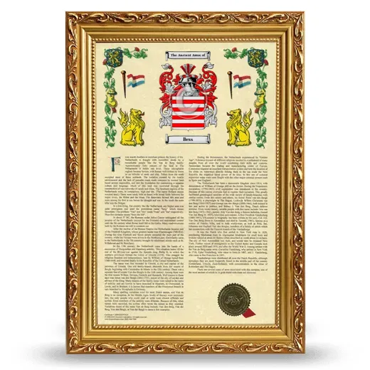 Bess Armorial History Framed - Gold
