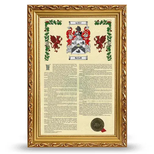 Bethell Armorial History Framed - Gold