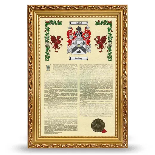 Bethley Armorial History Framed - Gold