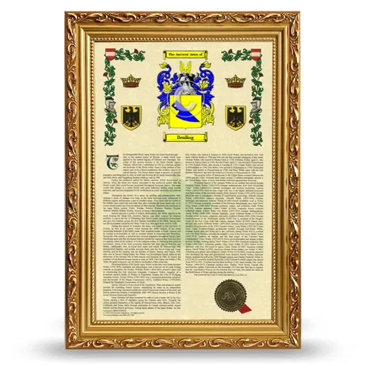 Beuling Armorial History Framed - Gold
