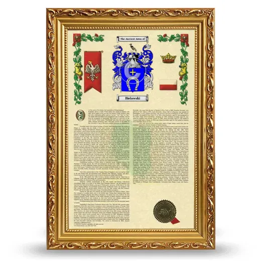 Bielawski Armorial History Framed - Gold