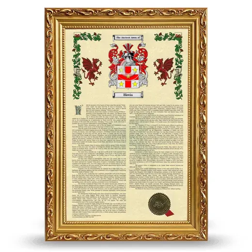 Blevin Armorial History Framed - Gold
