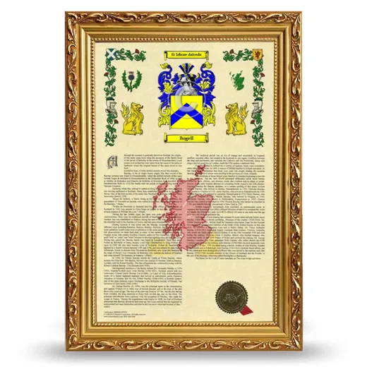 Bogell Armorial History Framed - Gold