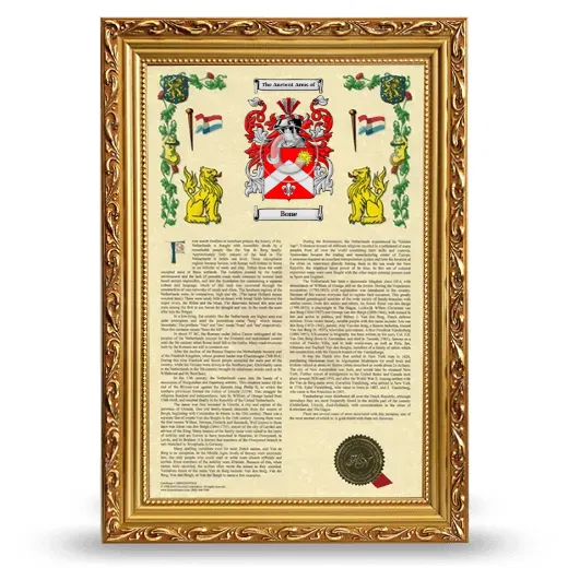 Bone Armorial History Framed - Gold