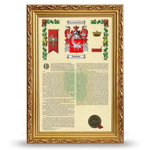 Borowiec Armorial History Framed - Gold
