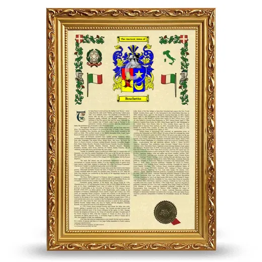 Boschetto Armorial History Framed - Gold