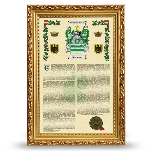 Boschman Armorial History Framed - Gold