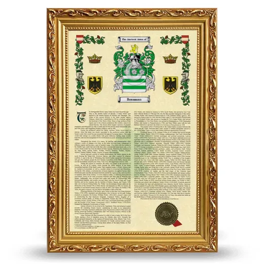 Bossman Armorial History Framed - Gold