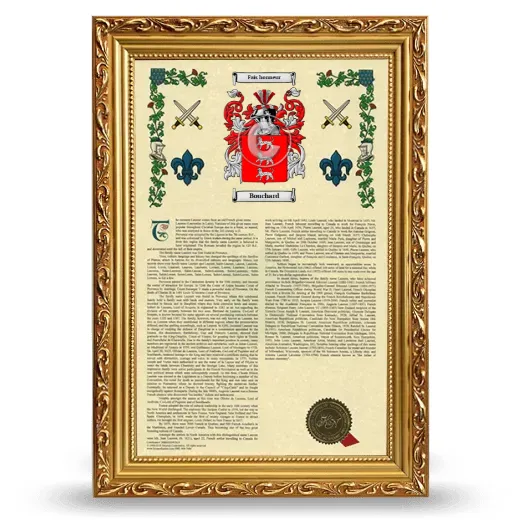 Bouchard Armorial History Framed - Gold