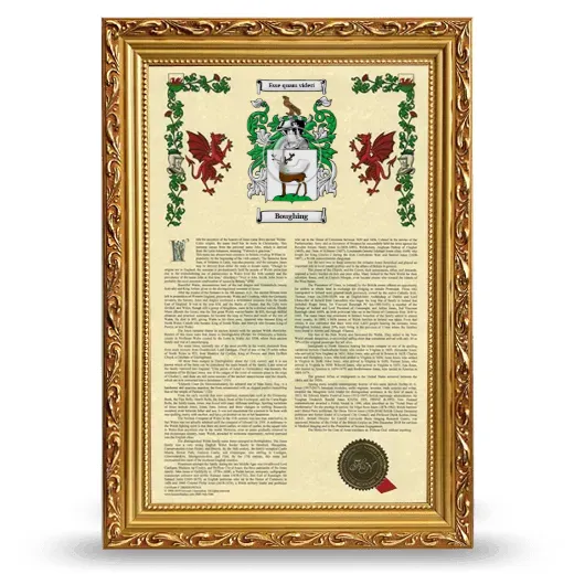 Boughing Armorial History Framed - Gold