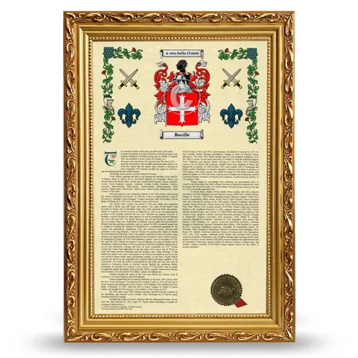 Bouille Armorial History Framed - Gold