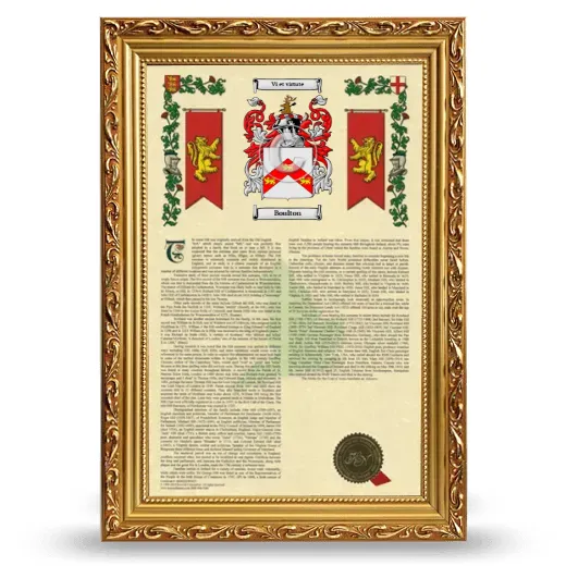 Boulton Armorial History Framed - Gold