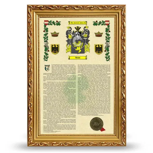 Bram Armorial History Framed - Gold