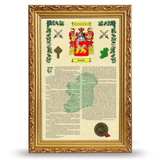 Brazale Armorial History Framed - Gold