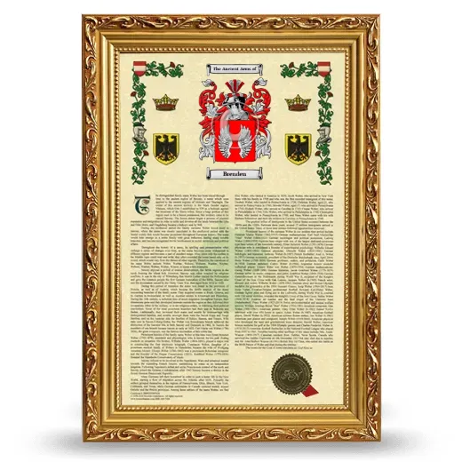 Brenden Armorial History Framed - Gold