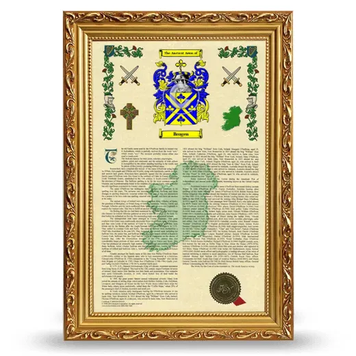 Brogen Armorial History Framed - Gold