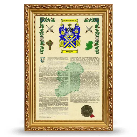 Broggan Armorial History Framed - Gold