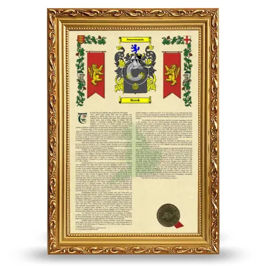 Brook Armorial History Framed - Gold